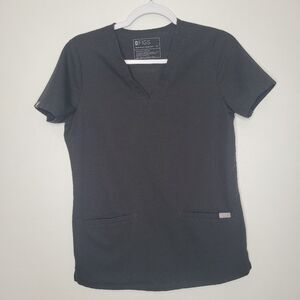 FIGS Scrubs Casma Top Women's Black  FW1100 Stretch Size XS Medical Nurse Doctor